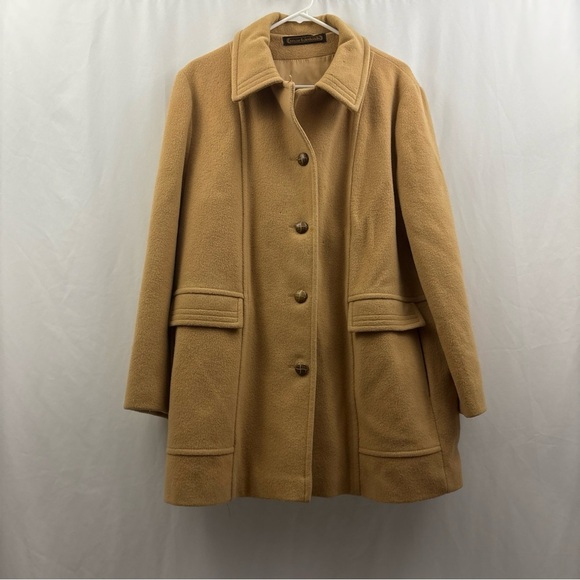 Mackintosh Jackets & Blazers - Vintage Mackintosh of New England Women's Size 20.5 Wool Mid Coat Tan Pre-Owned